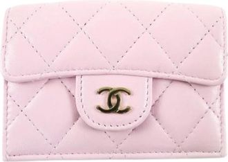 Chanel Pre-owned Wallets, female, Pink, Size: ONE SIZE Pre-owned Matelasse Wallet (tri-fold)