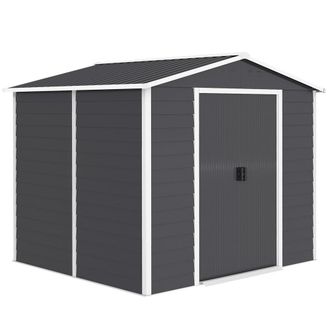 OUTSUNNY Cobertizo de jard&iacute;n 240x206x198 cm gris oscuro