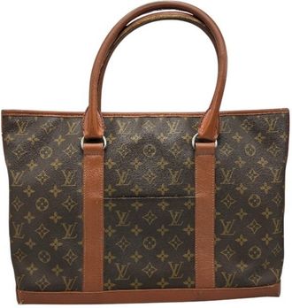 Louis Vuitton Monogram Brown Leather Tote Bag (Pre-Owned)