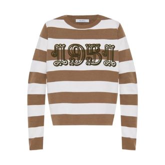 Max Mara Luxe Viterbo Gebreide Kleding voor Vrouwen - Dames - Ronde hals truien - Bruin - M - Wol - Truien & Vesten