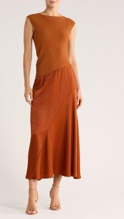Derek Lam Madeline Mixed Media Dress in Copper at Nordstrom Rack, Size X-Small