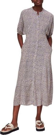 Whistles Dashed Leopard Midi Dress in Lilac/multi at Nordstrom, Size 14