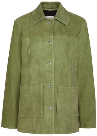 Reformation Veda Lincoln Panelled Suede Jacket - Green - S (UK8-10 / S)