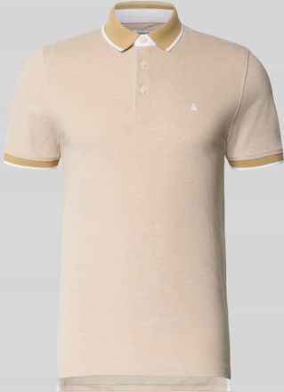 Jack & Jones Jack & Jones Slim Fit Poloshirt mit Viskose-Anteil Modell Paulos in Beige, Gr&ouml;&szlig;e XXL