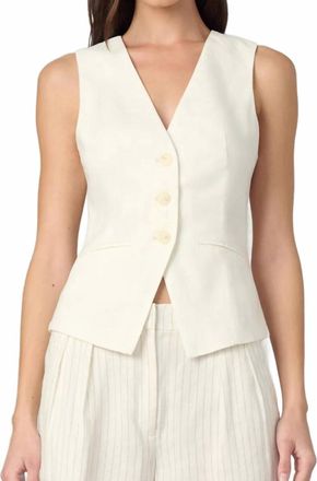 Joe's Maeve V-Neck Vest In Ecru