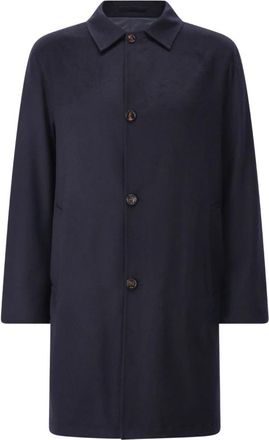 Kired Omkeerbare Peak Jas - Heren - Mantel - Blauw - 4XL - Kasjmier - Jassen