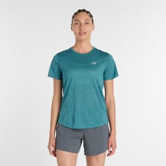 New Balance Donna RC Essential T-Shirt in Blu, Maglia di Poliestere, Taglia XL