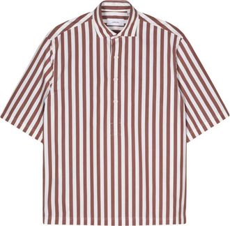 Lardini striped cotton shirt - men - Cotton - S - Brown