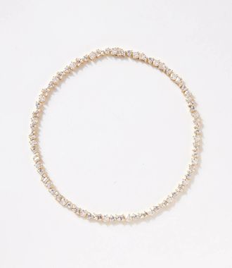 Native Gem Multi Shaped Tennis Necklace In Gold