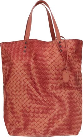 Bottega Veneta Intrecciato Orange Canvas Tote Bag (Pre-Owned)