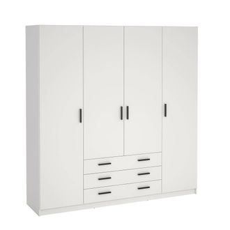 Dmora Guardaroba Grande Frances, Mobile Camera Da Letto, Cabina Armadio Portabiti, Armadio Appendiabiti, 196x50 H200 Cm, Bianco - Dmora