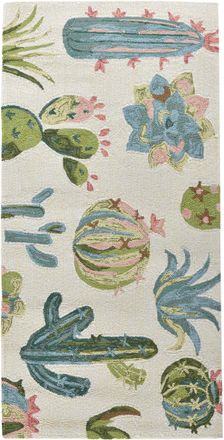 Gino Falcone Teppich »Rosetta 021 Kakteen« rechteckig 15 mm Höhe besonders weich durch Microfaser, In- und Outdoor geeignet, Wohnzimmer