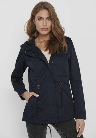 Only Parka ONLY ONLLORCA CANVAS PARKA CC OTW, Damen, Gr. XS, blau (blau graphite), Web, Obermaterial: 80% Polyester, 20% Baumwolle, unifarben, ca. Mitte Ob