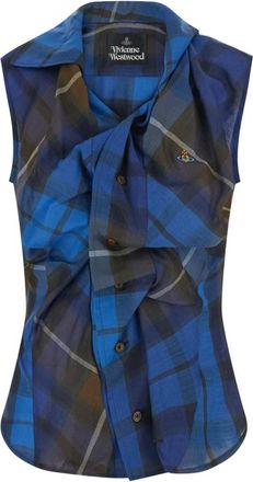 Vivienne Westwood Camisa de Manga Corta Drunken - Blouses & Shirts - Mujer - Azul - S