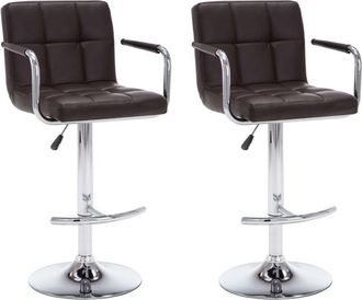 vidaXL Vidaxl - Taburetes de cocina 2 unidades cuero sintético marrón