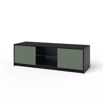 Aquadesign Mueble de tv en melamina y mdf negro/verde salvia