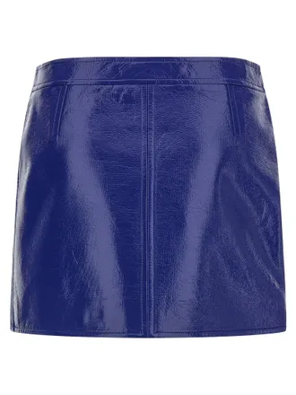 Courr&egrave;ges Glossy Vinyl Skirt - Navy