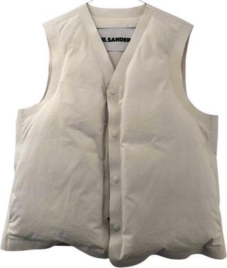 Jil Sander Cream Pffer Gilet Size L