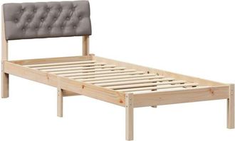 vidaXL Estructura De Cama Con Cabecera Marr&oacute;n Y Taupe 75 X 190 Cm Vidaxl