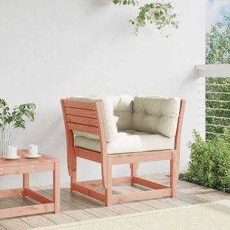 Berkfield Home Garden Sofa Armrest with Cushions Solid Wood Douglas in Brown