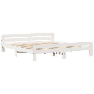 Berkfield Home Durable Bed Frame without Mattress White 200x200 cm Solid Wood Pine