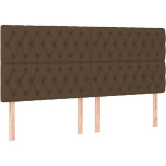vidaXL Cabeceros 4 Unidades De Tela Marr&oacute;n Oscuro 100x7x78/88 Cm Vidaxl