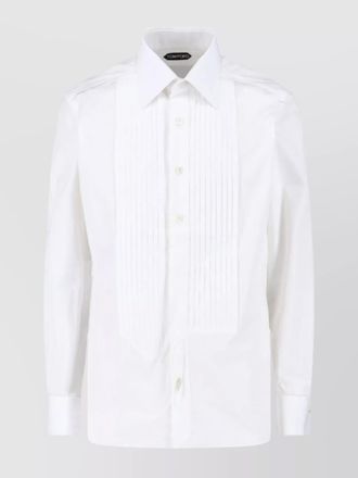 Tom Ford pleated front shirt buttoned cuffs