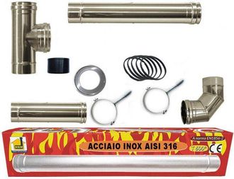 MBM kit eco stufa a pellet, tubi da 80 mm