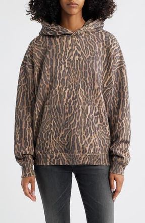 AFRM Blake Cotton Hoodie in Olive Leopard at Nordstrom Rack, Size X-Small