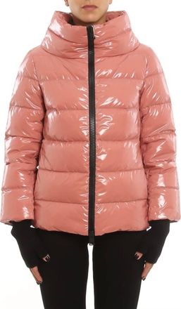 Herno Glossy Effect Fabric Cape Jacket In Pink
