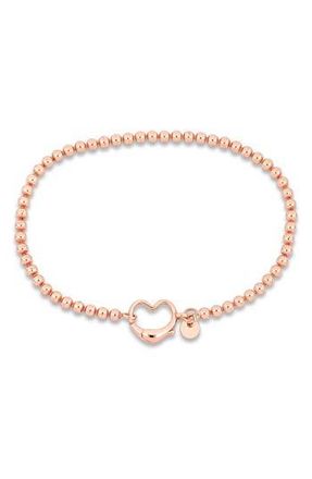 Delmar Beaded Heart Clasp Bracelet in Rose at Nordstrom Rack