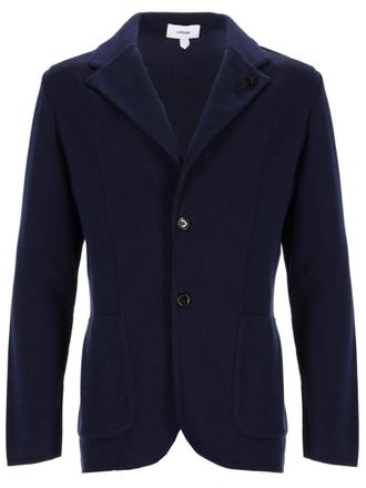 Lardini Neutrals Tailored Fit Lapel Collar Cotton Blazer