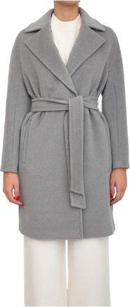 Max Mara Scire Coat - Dames - Jas met riem - Grijs - XL - Wol - Jassen