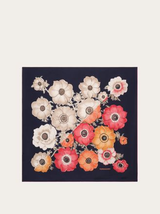 Ferragamo Women Anemone print silk foulard Blue