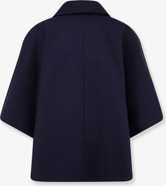 Max Mara Womens Cotton Cape Blue Jacket