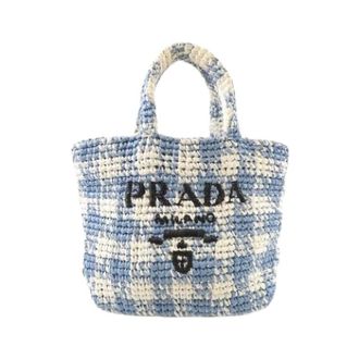Prada Pre-owned Tote Bags, female, Blue, Size: ONE SIZE Pre-owned Rafia Tote Bag