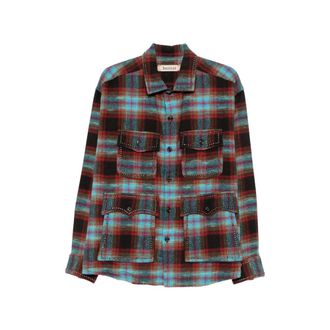 Baziszt Jedi Stud-embellished Checked Shirt