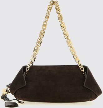 Ferragamo Borsa in camoscio stampa cocco