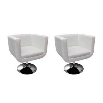 vidaXL Taburetes De Cocina 2 Unidades Cuero Artificial Blanco Vidaxl