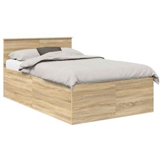 vidaXL Estructura De Cama Con Cabecera Roble Sonoma 120 X 190 Cm Vidaxl