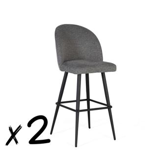 Giner&Colomer Set de dos taburetes tapizados en tela y acolchados