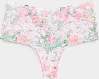 Hanky Panky Womens Colourful lace high-waist thong Nylon