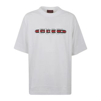 Gucci T-Shirts, male, White, 2XL, Cotton jersey T-shirt with print