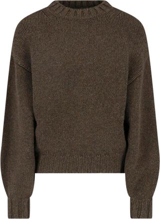 Khaite Green Gemma Ribbed Crewneck Cashmere Sweater