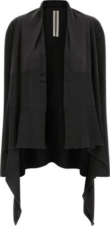 Rick Owens Cardigan in lana a coste - Nero