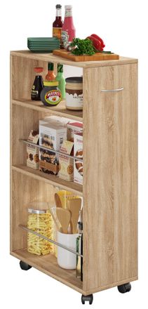 ebuy24 Vcm Kitchen Trolley Carrito De Picking Dimensiones Estante De Cocina Aprox. Al. 85 X An. 25 X P. 50 Cm Espacio De Almacenamiento Suficiente Enrollable