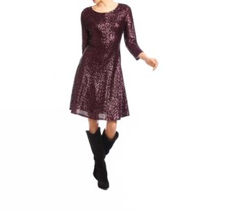 Karen Kane Twyla Dress In Eggplant