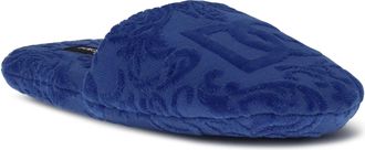Dolce & Gabbana Unisex Jacquard Cotton Terry Slippers Blu Extras
