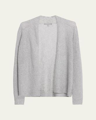 Neiman Marcus Cashmere Sequin Metallic Knit Cardigan