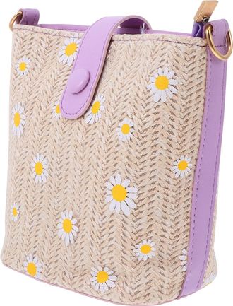 Supvox Stylish Purple Bucket Bag for Women Portable Crossbody Shoulder Bag Chain Strap Versatile Fashion Handbag Suitable for Daily Use